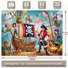 2D buntes Piratenabenteuer Geburtstagsfeier Banner mit Wimpelketten
