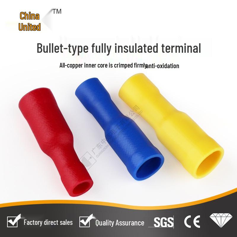 Zhonglian Cold Press Blue PVC Bullet-Type Pre-insulated Crimp Female TerminalSocket