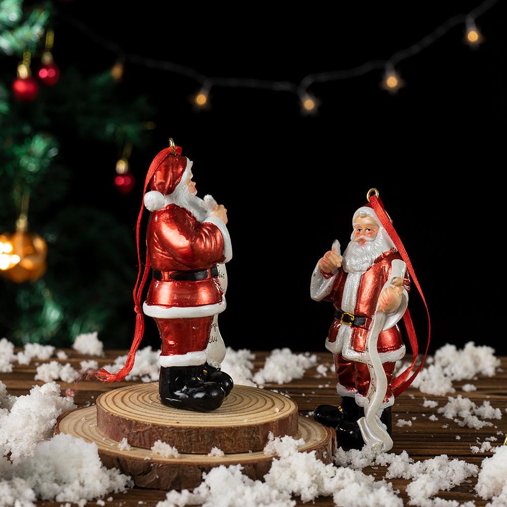 New Santa Christmas Pendant Home Desktop Christmas Tree Decoration Hanging Gift Resin Ornament