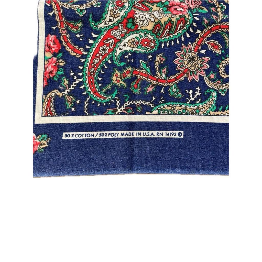 Used RN14193 Flower Paisley Pattern Vintage Bandana [Used Item]