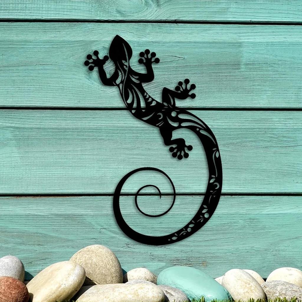 Metal Gecko Decorations Lizard Wall Sculpture Outdoor Gecko Decoration Metal Wall Decor, Bedroom Living Room Decor