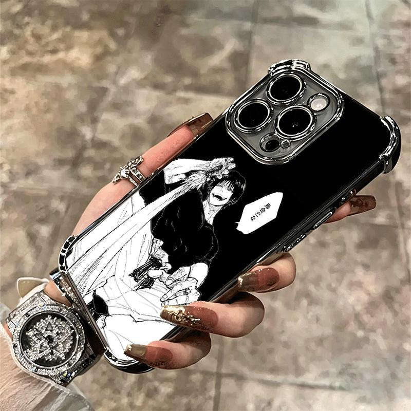 Anime Fushiguro Toji JUJUSU Soft Phone Case For iPhone 15 16 17 Air 14 Pro Max 16E Plus 13 12 Mini Plating Anti-Fall Fundas