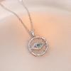Punk Evil Eye Zircon Circle Pendant Necklace for Women Men Gold Silver Color Stainless Steel Chain Gothic Jewelry Gift for Lover