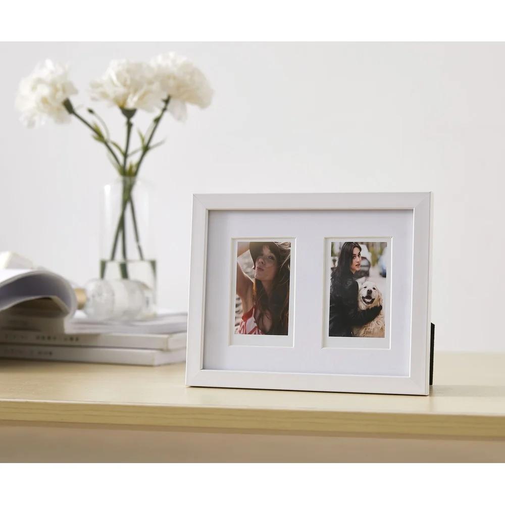Instax Photo Frame 2-Window Display Frame 2 Instax Photos Horizontal Vertical Tabletop Wall Hanging Home Office Decor Gift Idea