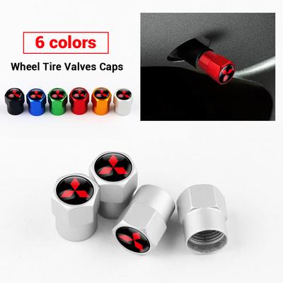 4Pcs Car Tire Valve Caps Metal Wheel Dust Covers Accessories For Asx Lancer L200 Pajero Sport Attrage Xpander Mirage