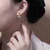 High-end Needle Earrings Small Skirt Simple and Versatile Earrings Fan-shaped Earrings for Women