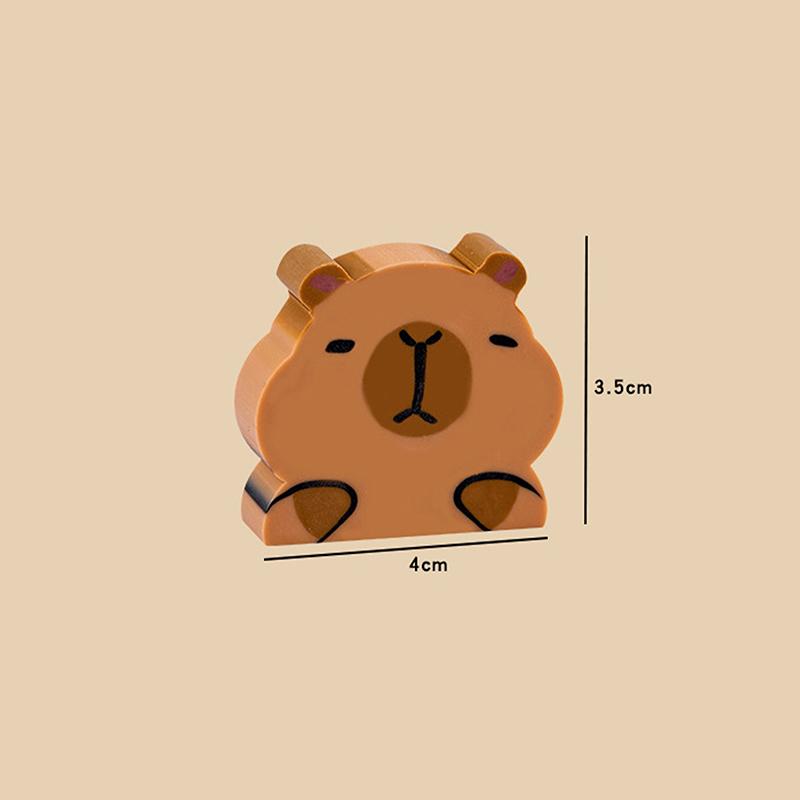 10Pcs Kawaii Capybara Eraser Soft School Supplies Clean Mess Free Stationary Office Student Rubber Eraser For Kids Gift