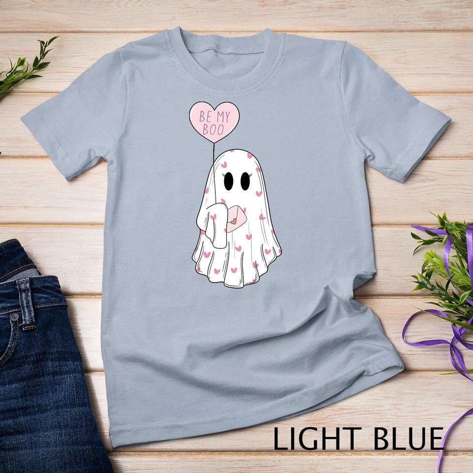 Be My Boo Valentine Cute Pink Heart Ghost Valentine Costume Tee Unisex T-shirt 5 3XL