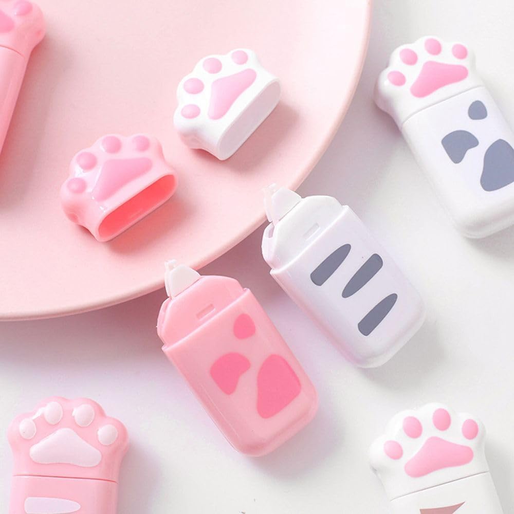 1 Pcs Cute Cat Claw Correction Tape White Out Corrector Correction Supplies Student Stationery School Office Supply (Color Random) Correction Tape