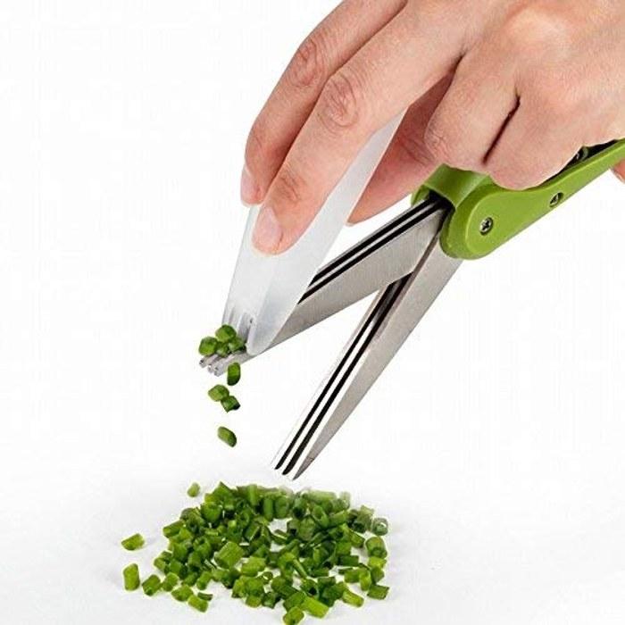 Kai Kitchen Scissors 3-Blade Herb Green with Safety Cover