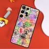 Retro Post Card Passport Stamps Phone Case For Samsung Galaxy S25 Ultra S9 S10 S20 S21 FE S22 S23 S24 Plus S24 Ultra Cover