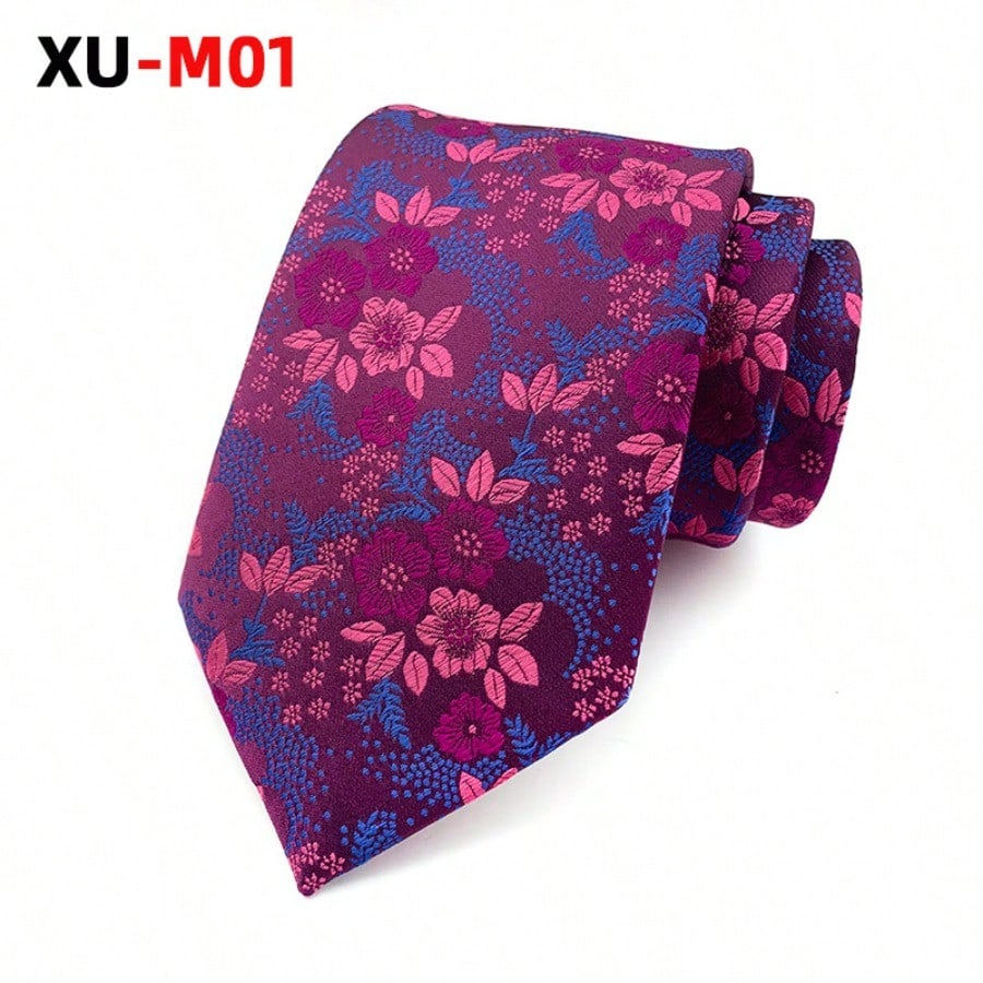 Cravate Mode Large 8cm Motif Cachemire de Luxe pour Robe de Mariée Formelle Costume blue