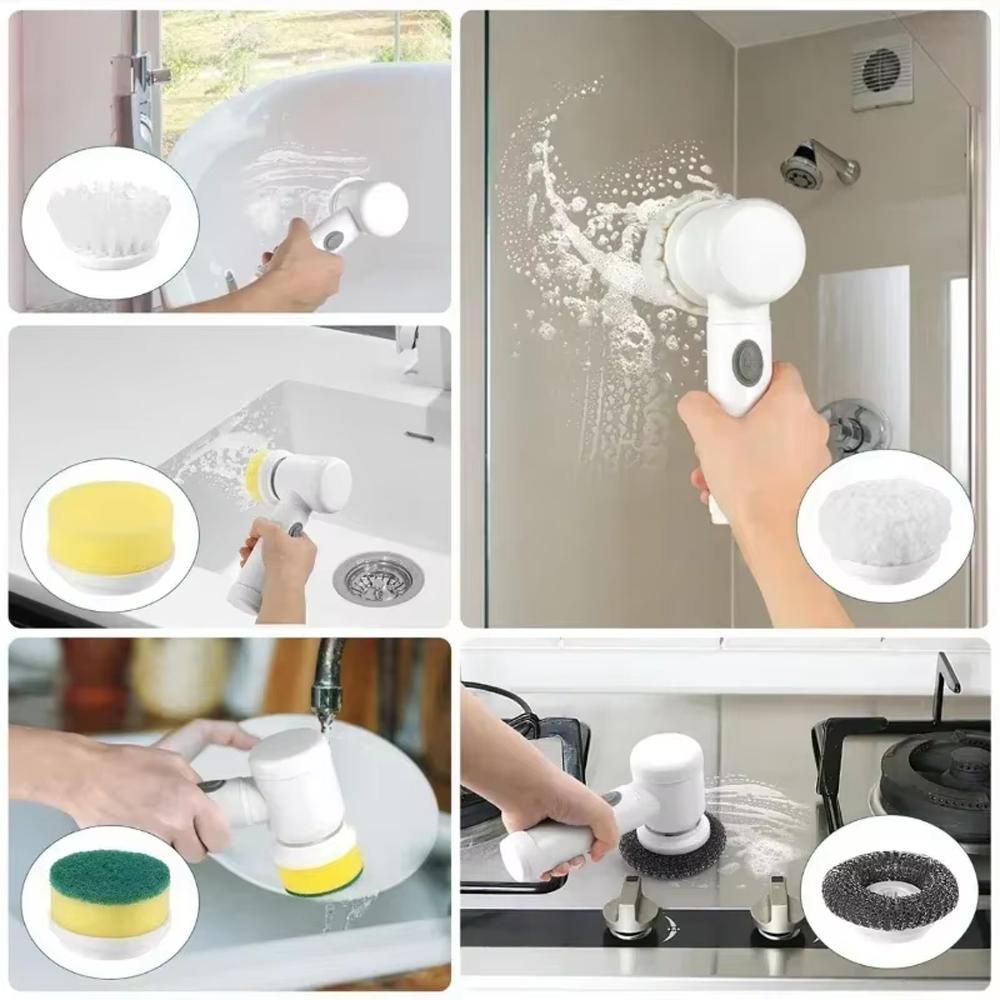 Electric Spin Scrubber Cordless Spin Scrubber with Replaceable Brush Heads Electric Cleaning Brush Cleaning Tools for Car Home