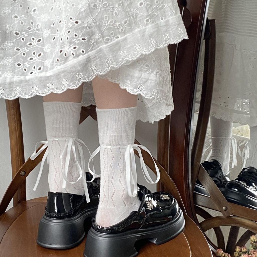 Butterfly Muffin Platform Lace-up Mary Jane British Style Retro Patent Leather Small Leather Shoes Women's 2025 Spring New Models