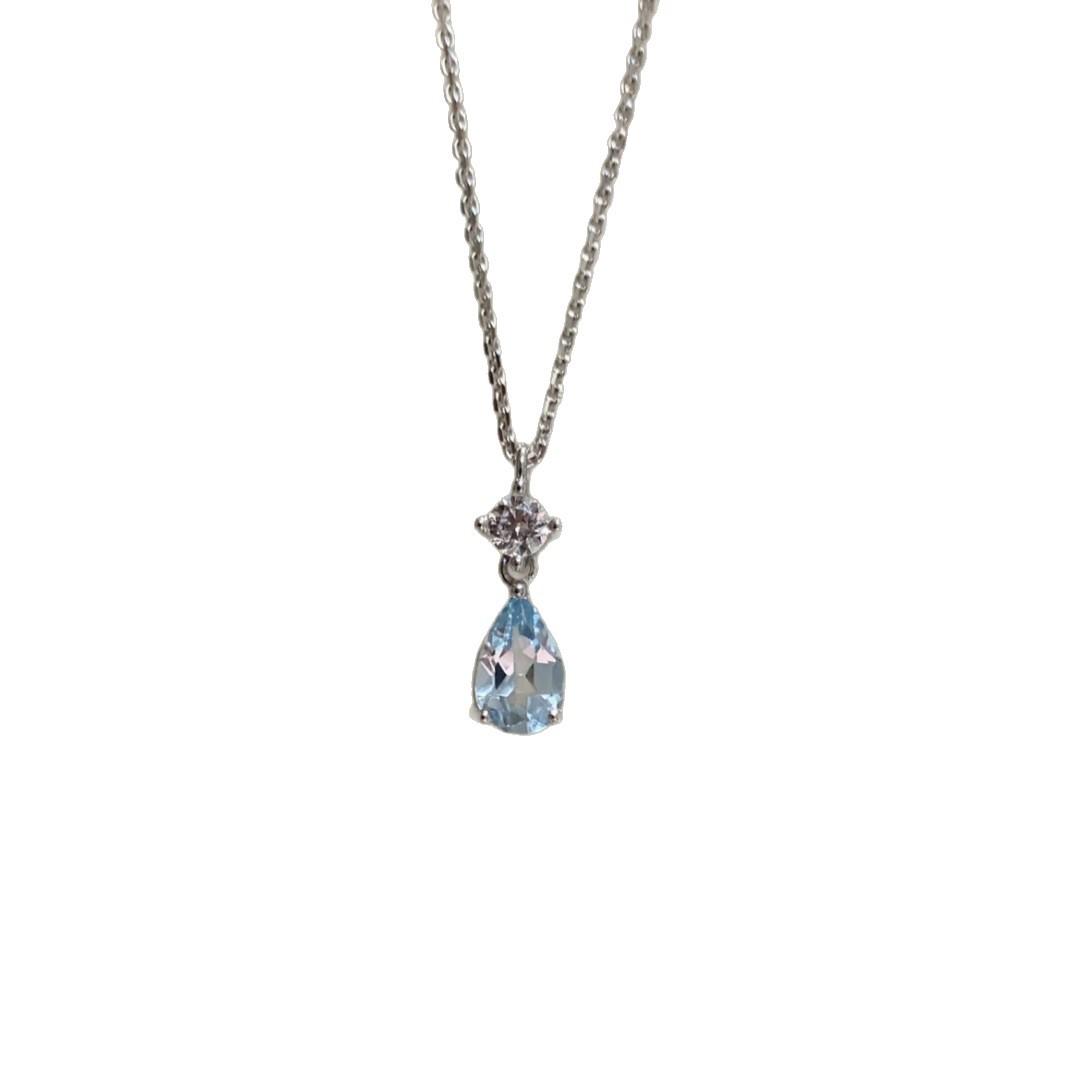 2026 Cool Feeling Clear Sea Sapphire Blue Patosite Pendant Necklace Women s High Sense Versatile Collarbone Chain 45CM