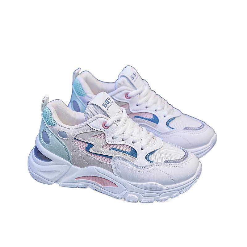 New autumn and winter student sports shoes shock absorption running lightweight dad shoes velvet cotton shoes