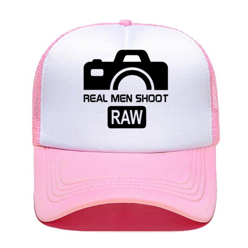 Real Unisex SHOOT RAW Summer Cap Mesh Hats For Unisex Women Casual Hats Hip Hop Baseball Caps Funny Photographer Adjustable Visor Cap