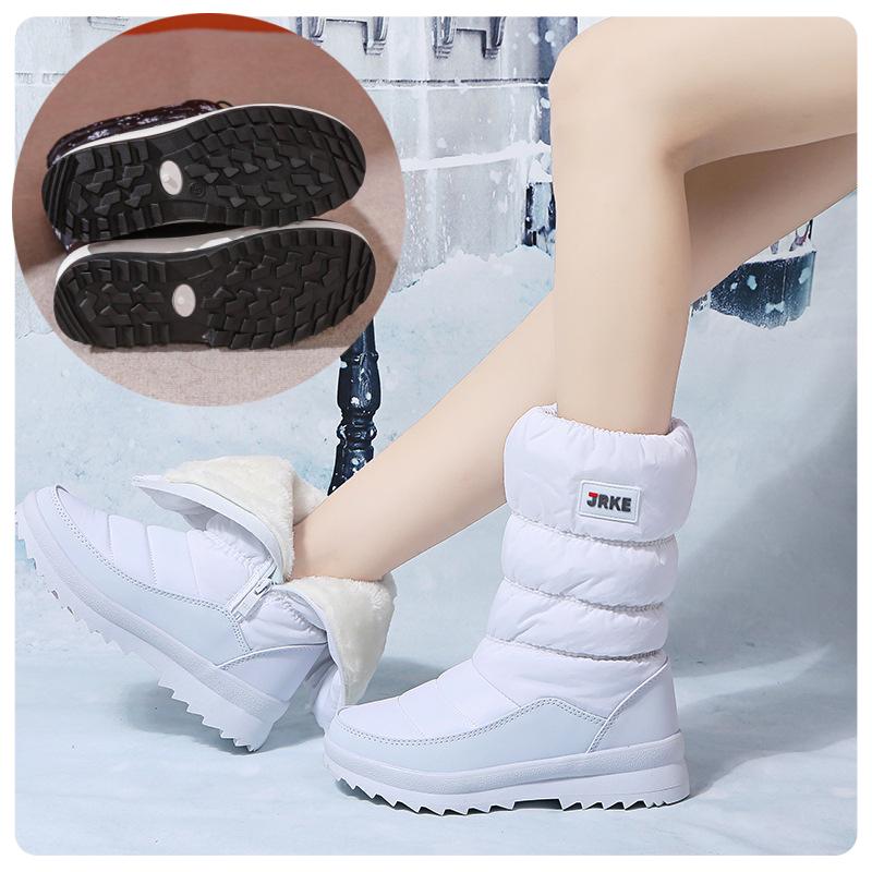 Large Size Fall and Winter New Padded Thickened Snow Boots Women's Cotton Boots Snow Boots