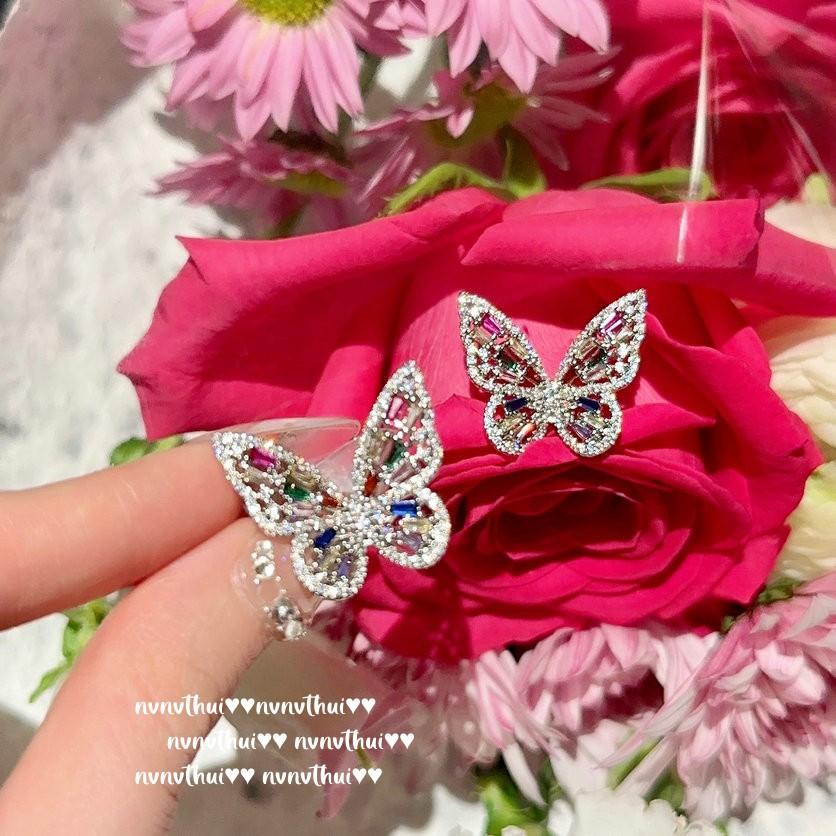 

Плетеное золотое браслет с изумрудом в форме капли, винтажные серьги-бабочки с радужным цирконом, покрытые 18-каратным золотом