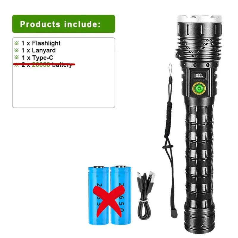 High Power LED Flashlights Super Bright Rechargeable Flashlight 4000M Most Powerful Torch Outdoor Camping Lantern