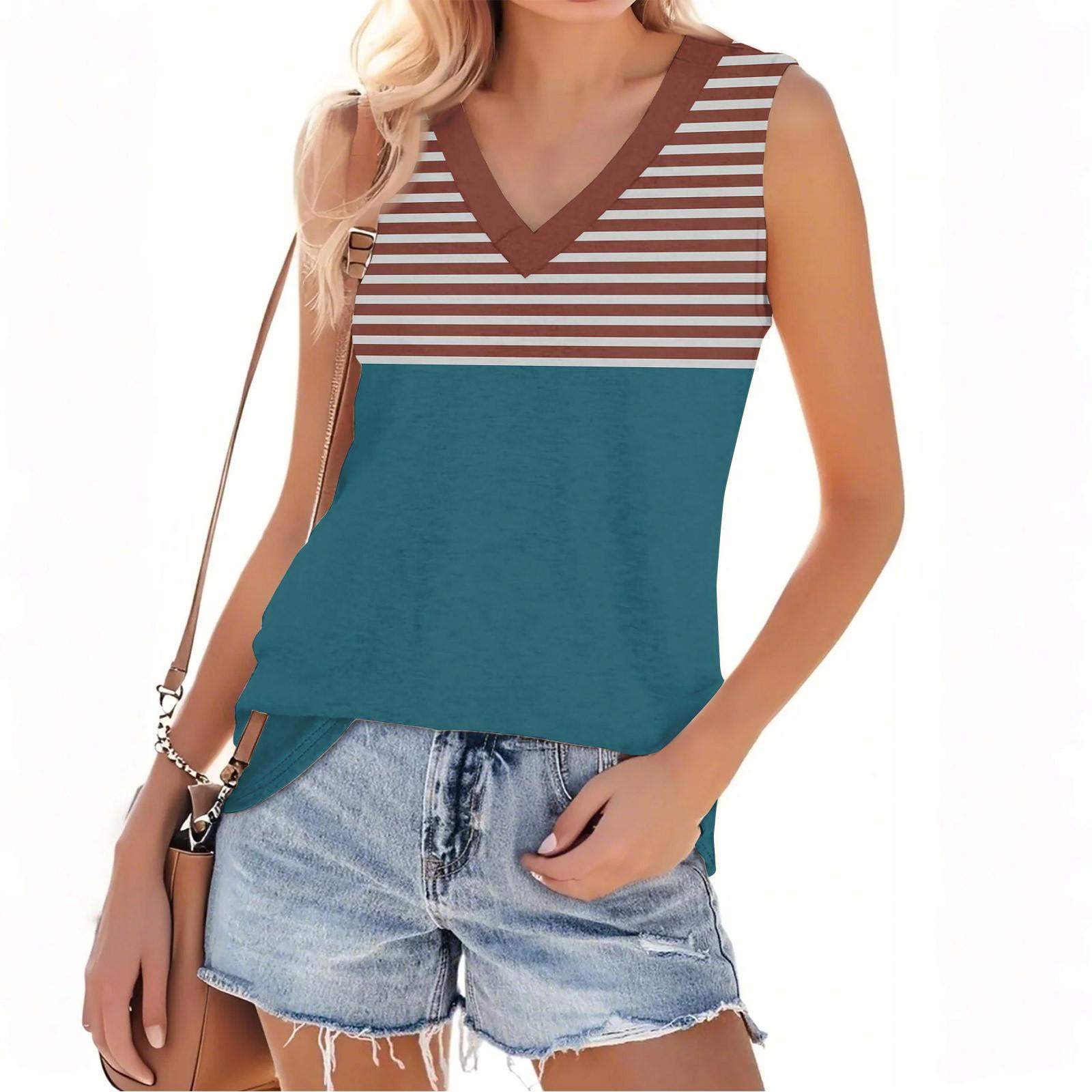 

Женская мода повседневный повседневный универсальный полосатый фактурный облегающий летний жилет-топ XXXXL киноварь