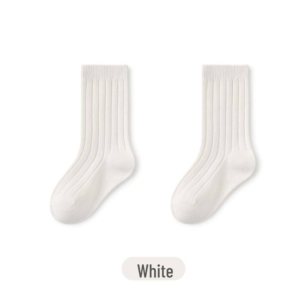 New Spring & Autumn Cotton Socks for Kids - Solid Color Short Socks for Boys & Girls