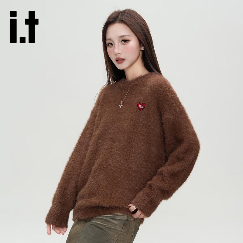 Izzue i.t Autumn/Winter Heart Pattern Round Neck Knit Sweater
