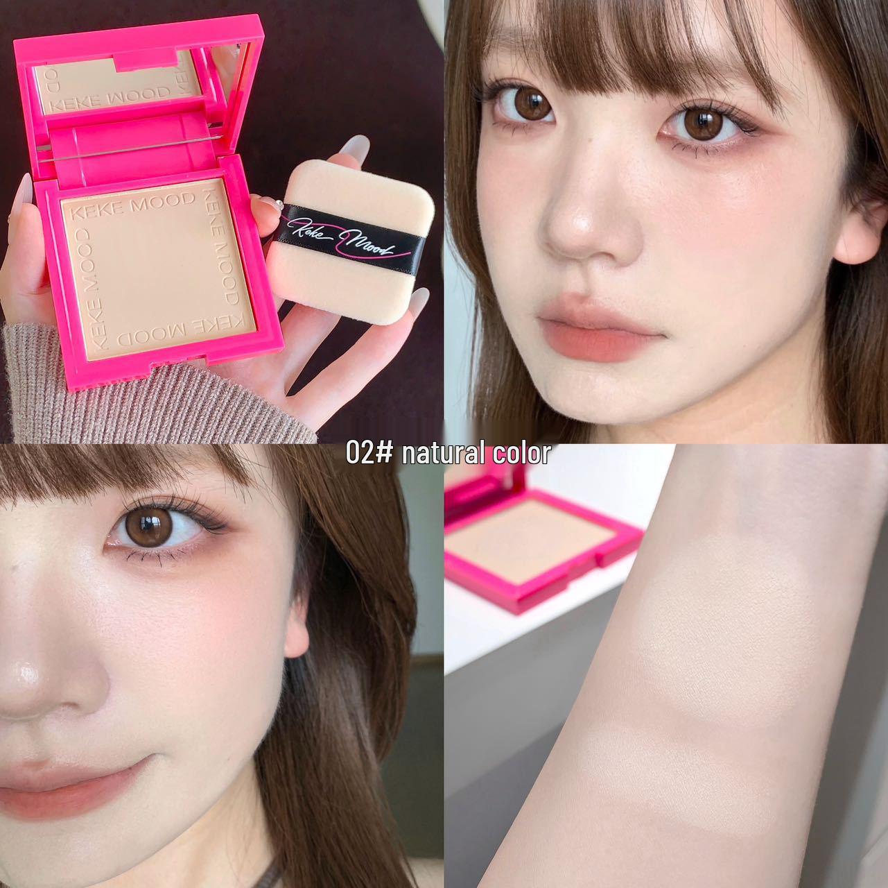 Kekemood Матирующая легкая фиксирующая пудра-основа - Стойкая, не смазывающаяся компактная пудра для коррекции макияжа.