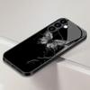 Black Butterfly Pattern Tempered Glass Phone Case Suitable for Samsung GalaxyS26 S25 S24 S23 S22 S21 S20FE/Ultra/Plus5Ganti Drop