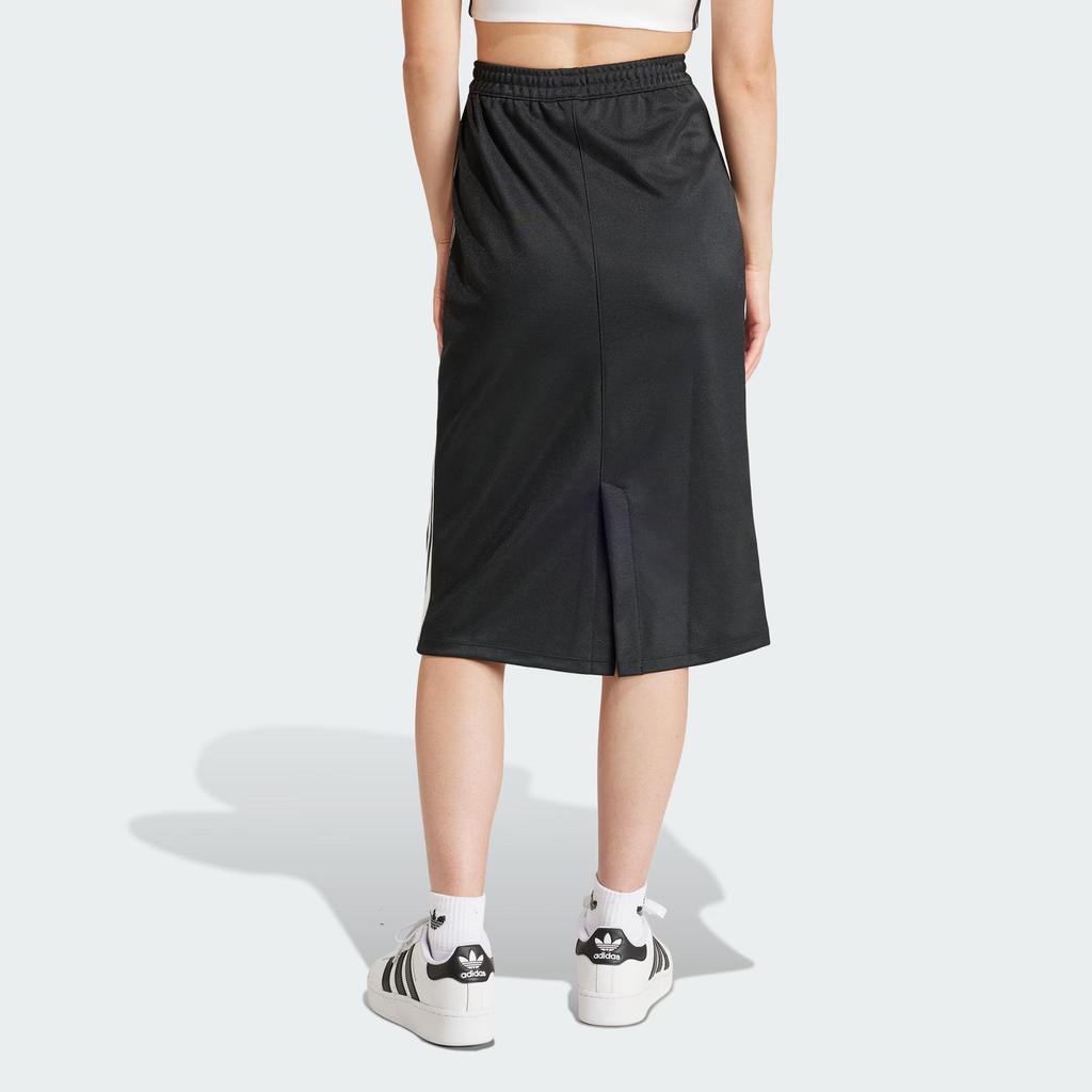 Adidas Originals 3-Stripes Color-Block Elastic Waist Sporty Casual Long Skirt Women Bottoms Black IR6101