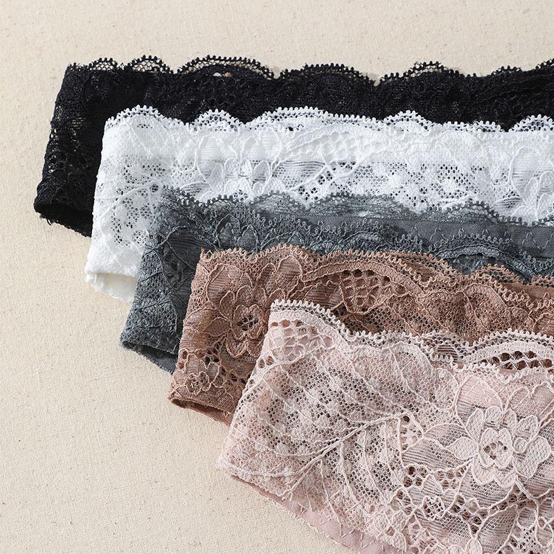 Sexy Underwear for Women Lace V-shaped Underwear Ultra-thin Breathable Women Briefs Low-waist Solid Color Women Underwear Plus Size Women Underwear
