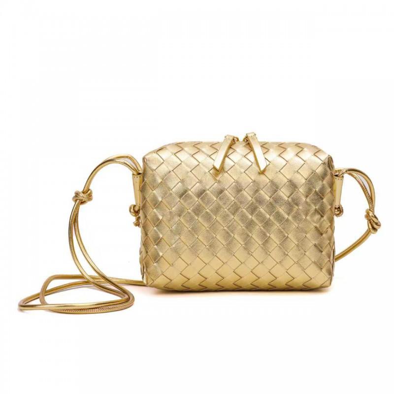 Handwoven Mini Square Crossbody Bag Women Soft PU Leather Shoulder With Zip Urban Chic Style