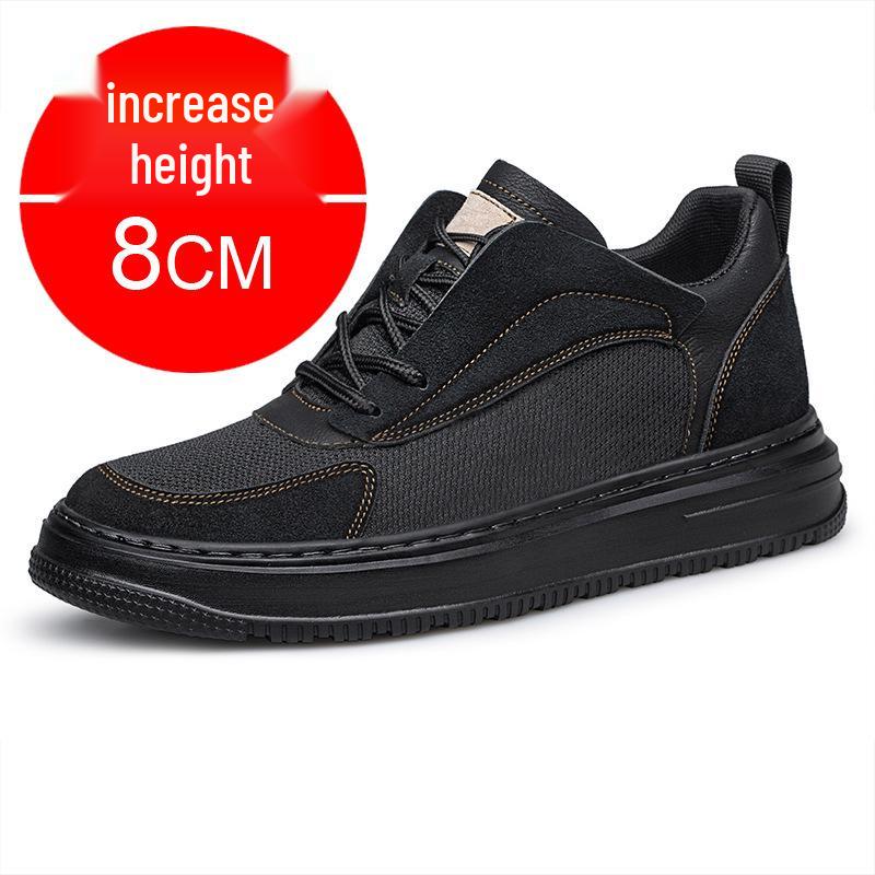 Men s 8cm Height Increasing Breathable Sport Shoes - Spring Trendy British Style 37