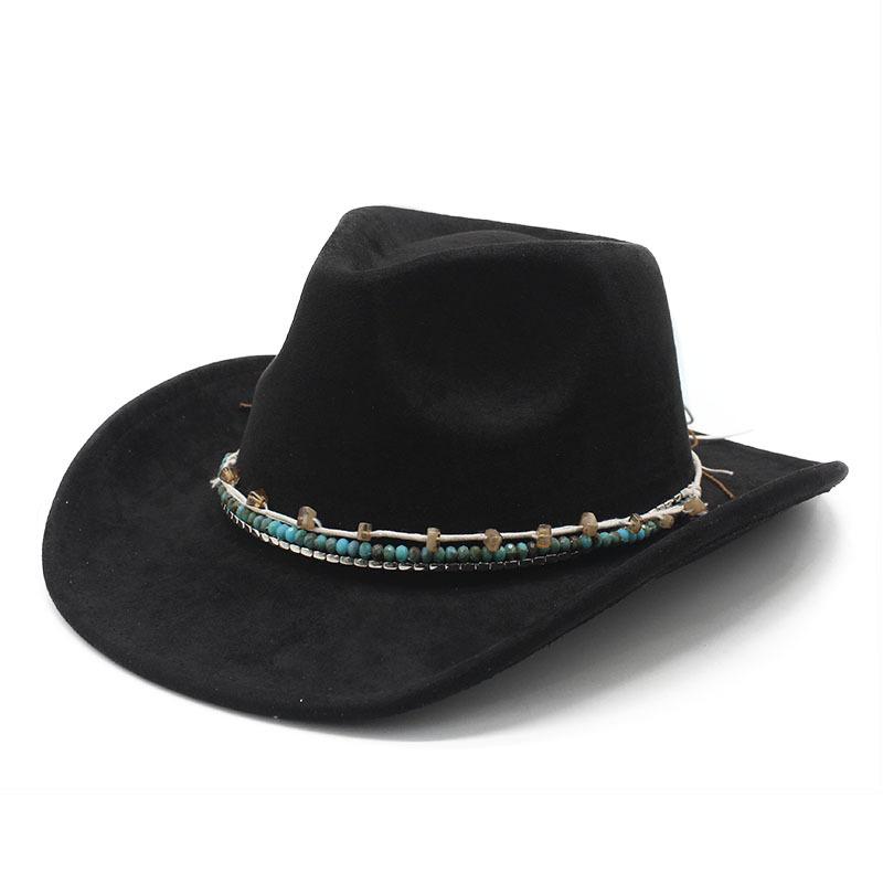 Premium Suede Retro Western Cowboy Felt Hat for Men and Women