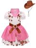 Girls' Pink Denim Western Cowboy Skirt Halloween Costume Set