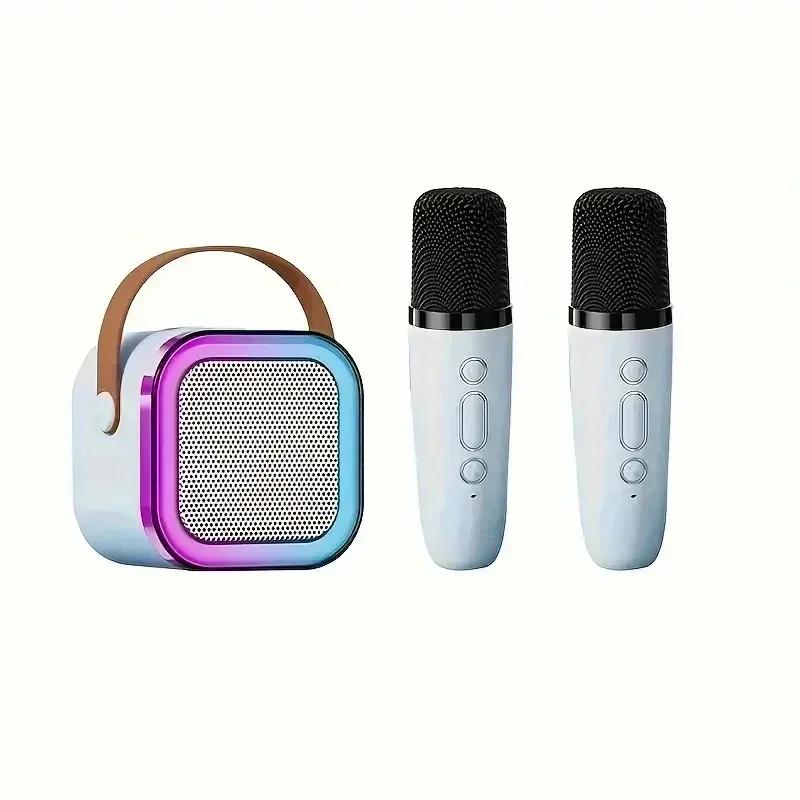 K12 Bluetooth Karaoke-Maschine Tragbares 5.3 PA-Lautsprechersystem mit 1-2 Drahtlosmikrofonen Heim-Familiensingen Kindergeschenke