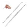 2pcs Ingrown Toenail Tools Stainless Steel Nail Picker Dual Ends Nail File Toenail Cleaner Tools