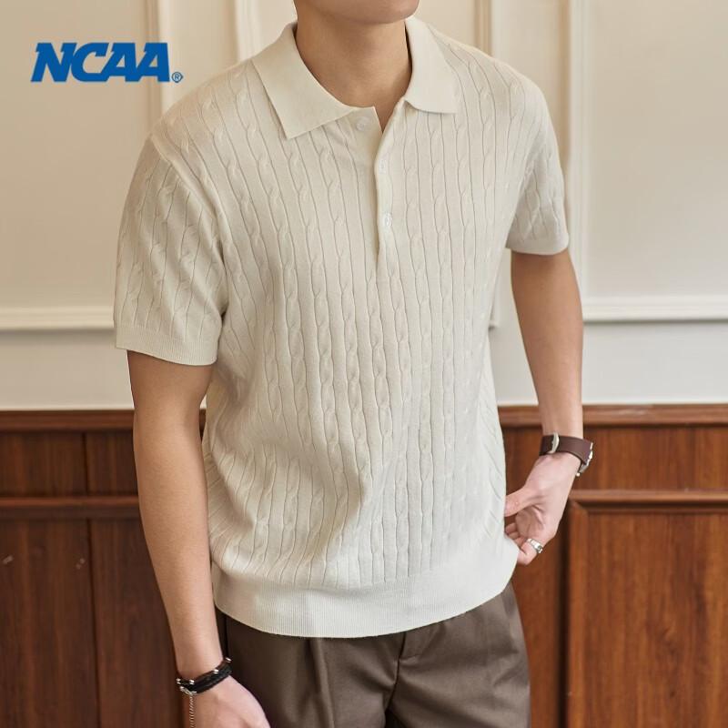 NCAA Men s Old Money Style Twisted Knit Polo Shirt L