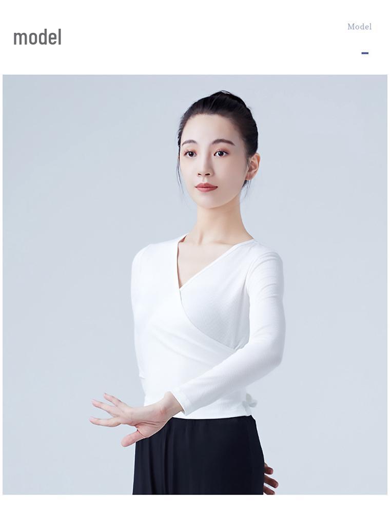 Eleganter Strick-Crossover-Cardigan für Erwachsene, Ballettkleid für den Herbst - Klassischer chinesischer Tanzstil
