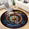1ks Mořský kompas Kancelářský kulatý koberec, Pod kancelářské židle Ložnice Obývací pokoj Domácí dekorace, Dekorace místnosti