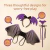 Spider Web Cosplay Outfit Bat Wing Halloween Kids Skirt Children Costume Set  Dress Up