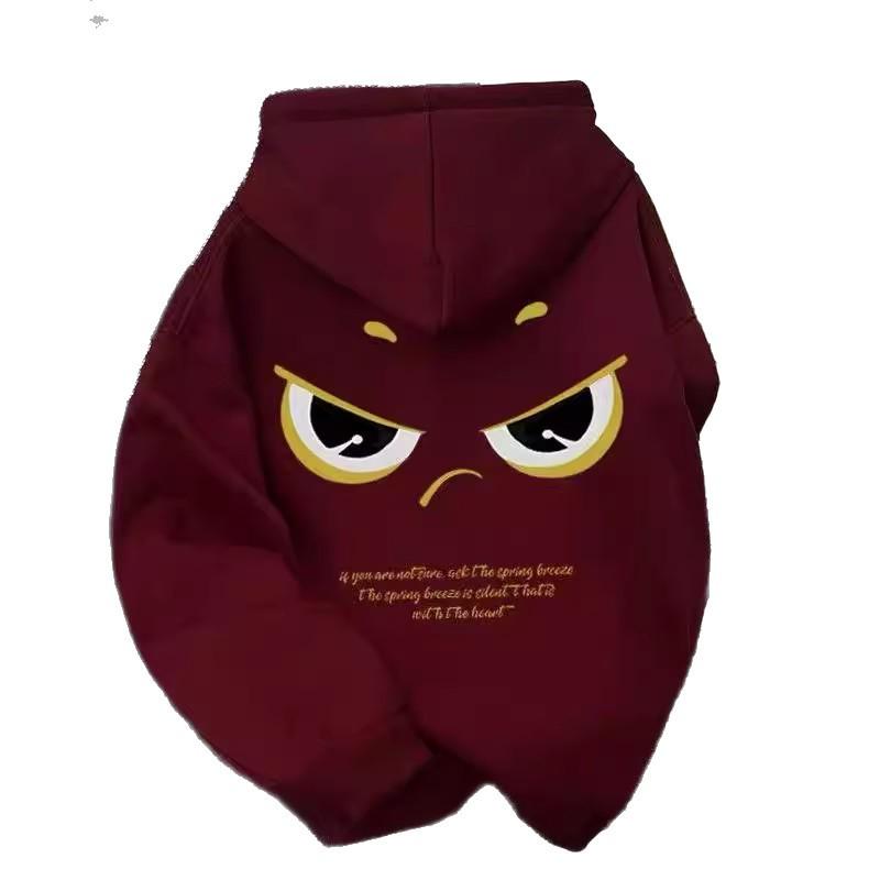 Felpa con Cappuccio Carina Occhi Americani 2025: Stile Primavera/Autunno, Pullover con Velluto