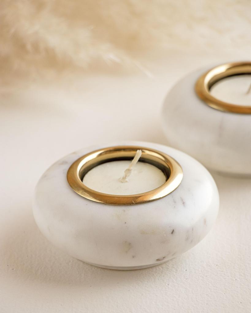Marble Tea Light Holders (Set of 2), T Light Holders, Marble T Light Holders, Tea Light Holders