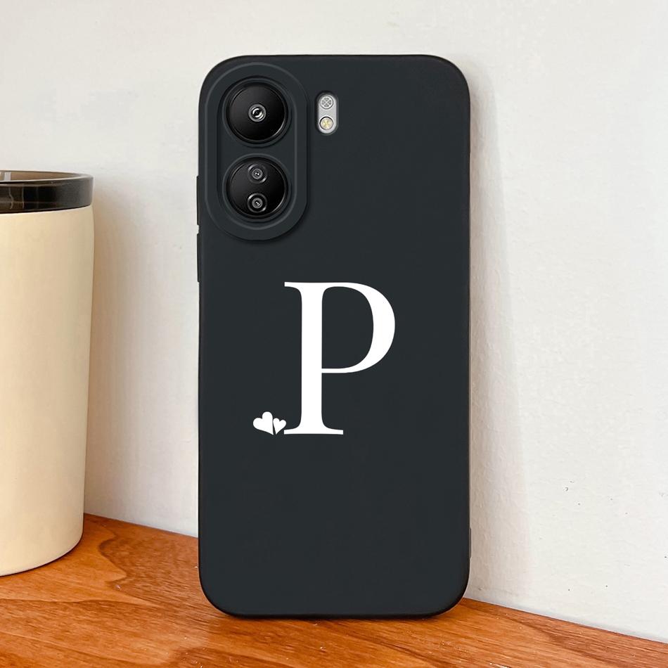 For POCO C65 C75 C55 Case Little Heart Letters Phone Housing For POCO C 75 4G 5G Soft Liquid Silicone Full Protection Back Cover