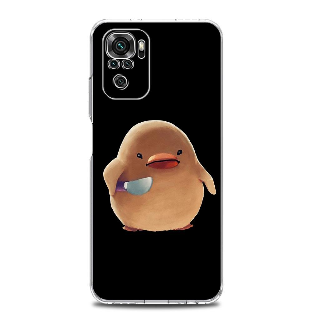 Cartoon Doubt Duck Clear Phone Case For Xiaomi Redmi Note 12 5G 9S 9 8 10 11 Pro+ 9T 8T 10C 9C 9A 7 Pro Soft Silicone Back Cover