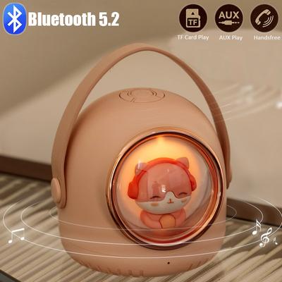Uroczy mini głośnik Bluetooth 5.2 przenośny subwoofer bezprzewodowy odtwarzacz muzyki stereo z mikrofonem/światłem nocnym obsługa karty TF/odtwarzanie AUX