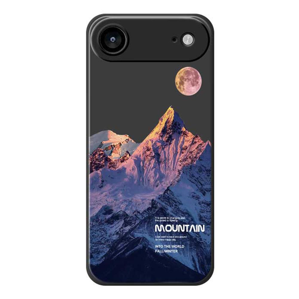 For iPhone 17 Air Case Blue Snow Mountain Pattern Printing Straight Edge TPU Phone Back Cover
