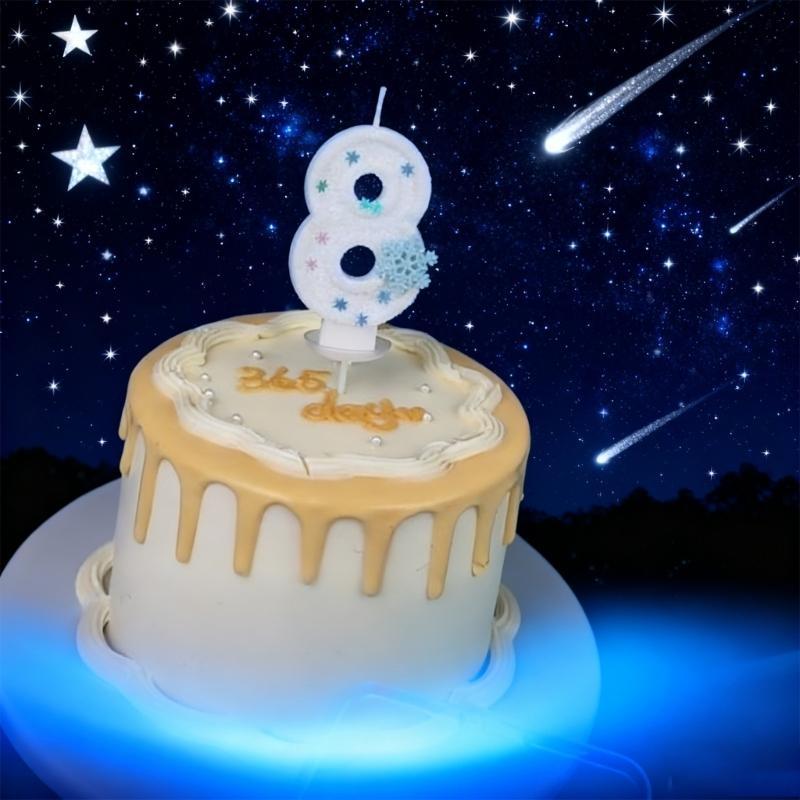 652F Creative Gift Winter Snowflake Themed Birthday Number Durable Paraffins Wax Perfect For Themed Celebration Decors