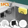 Kitchen Stainless Steel Sink Sponges Holder Self Adhesive Drain Drying Rack Kitchen Wall Hooks Accessories Storage Organizer