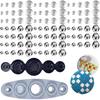 100 Pcs Cover Button Kit, Aluminum Alloy Craft Kit 5 Different Sizes With 5 in 1 Tool for DIY Covered Buttons, Clothes, Hats, Sweaters, Backpacks and